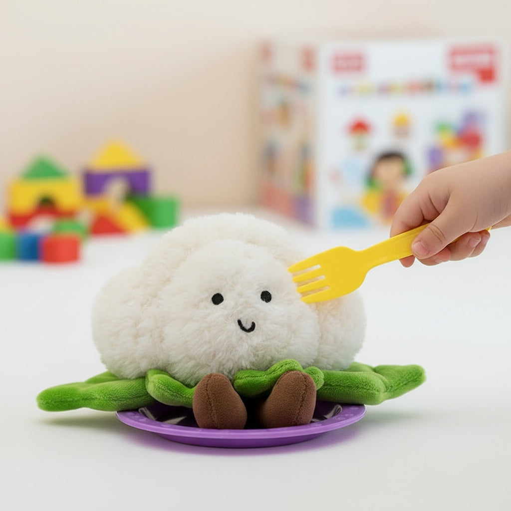 Gosedjur grönsak kawaii gullig blomkål