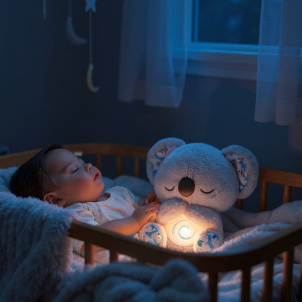 Gosedjur koala andande med ljus för att lugna bebis