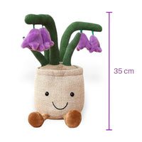 Gosedjur växt kawaii kruka med lila blommor