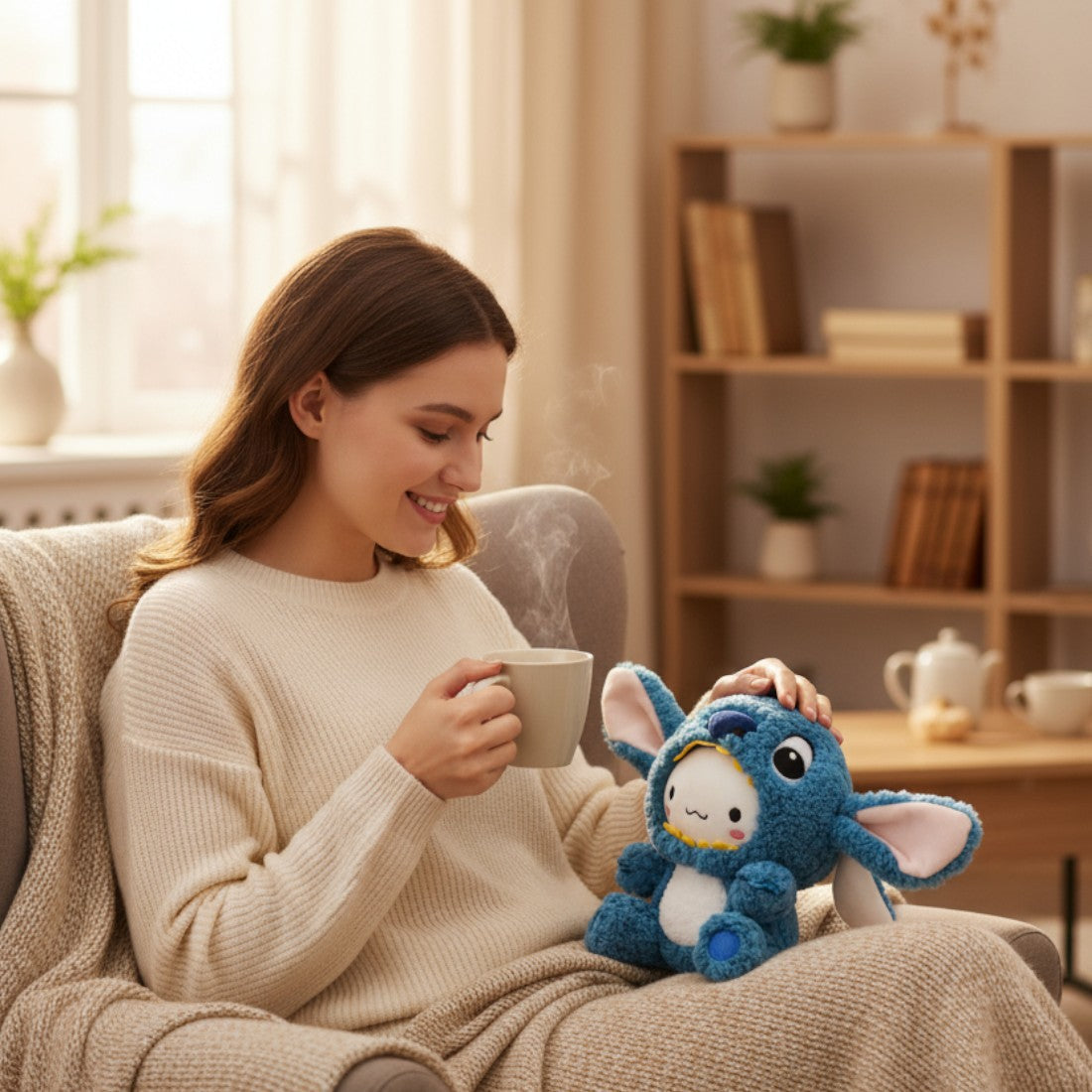 Gosedjur Cinnamoroll utklädd till Stitch