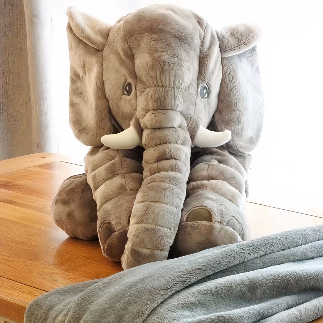 Gosedjur grå elefant fluffig 40 cm