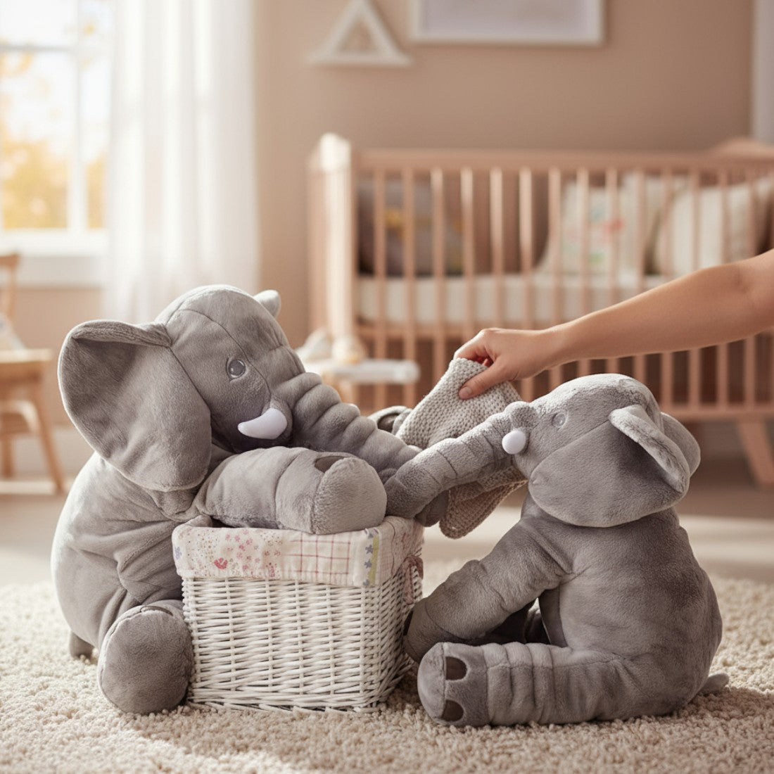 Gosedjur grå elefant fluffig 40 cm