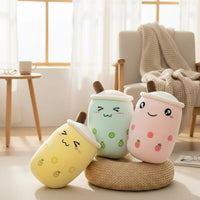Gosedjur kawaii bubble milk tea jordgubb
