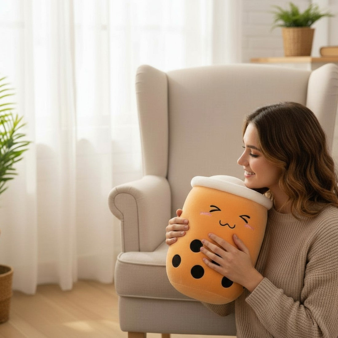 Gosedjur bubble tea brown sugar karamell kawaii