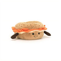 Gosedjur frukost kawaii bagel med lax