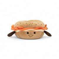 Gosedjur frukost kawaii bagel med lax