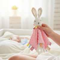 Snuttefilt gosedjur kanin minky pastell med bitring