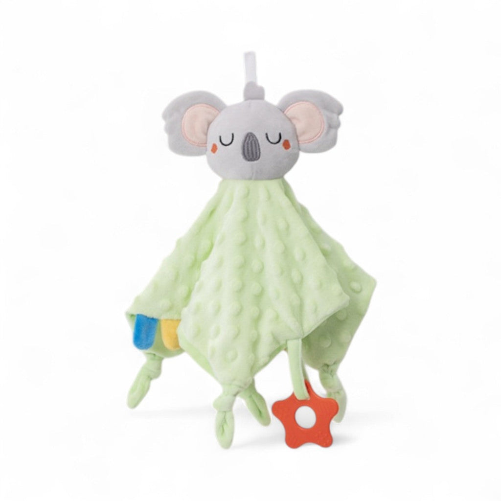 Snuttefilt gosedjur grön koala med sensorisk ring