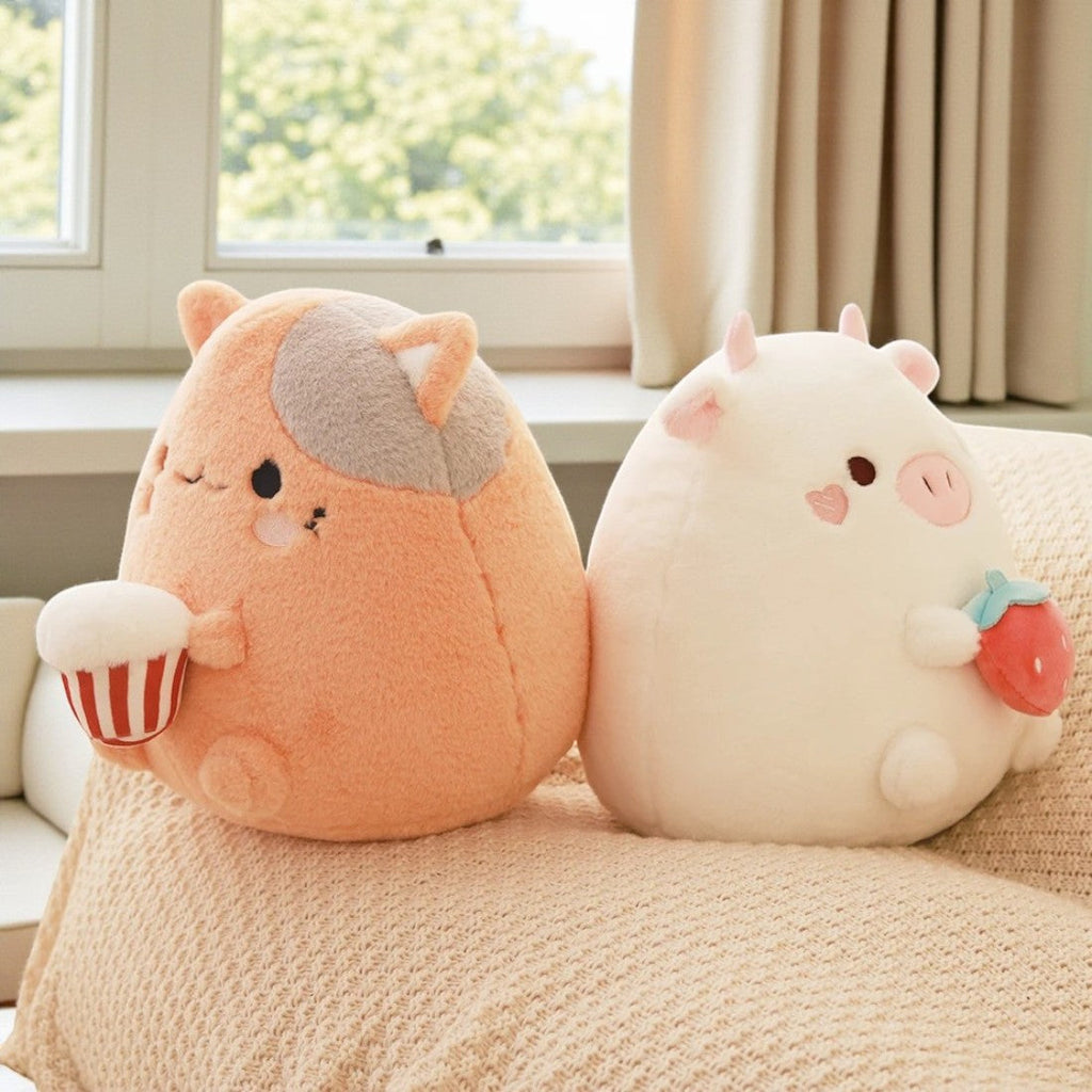 Gosedjur kudde Squishmallow-stil vit gris