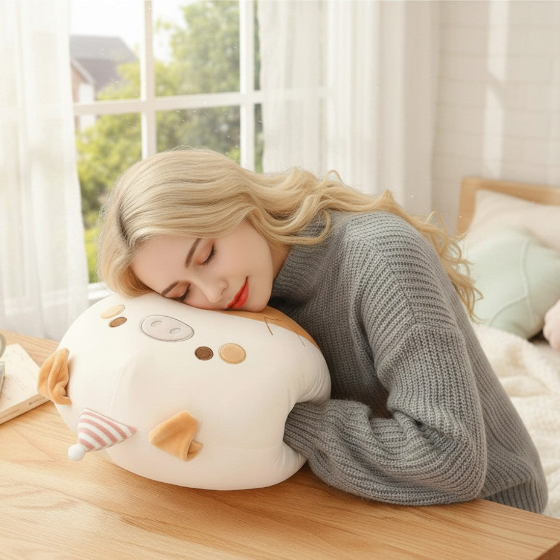 Gosedjur kudde rund Squishmallow-stil