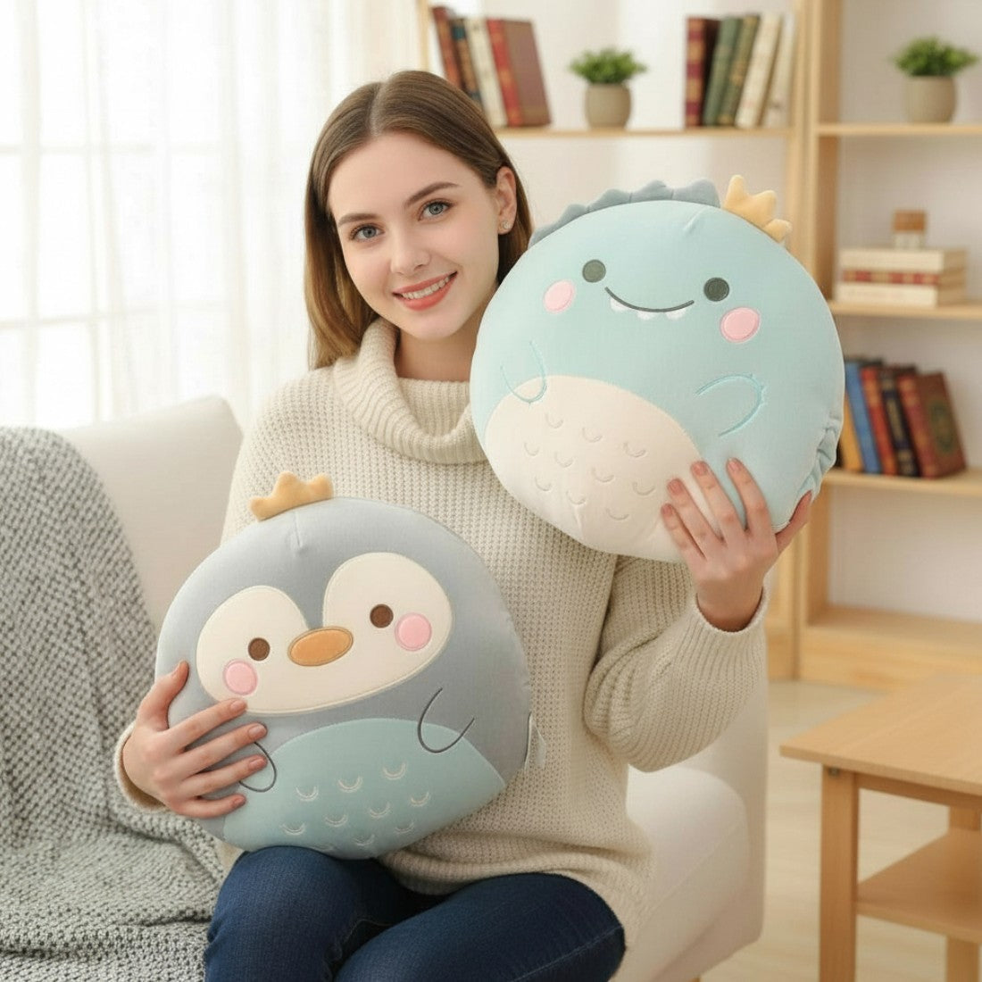 Gosedjur kudde rund Squishmallow-stil