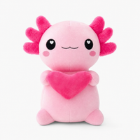 Gosedjur axolotl rosa med hjärta