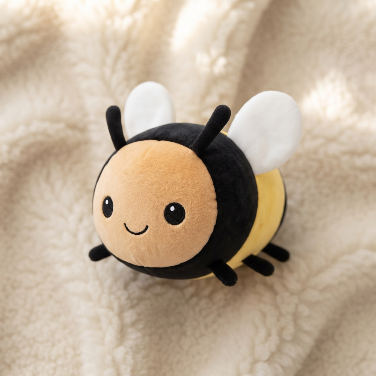 Gosedjur bi kawaii rund svart och gul