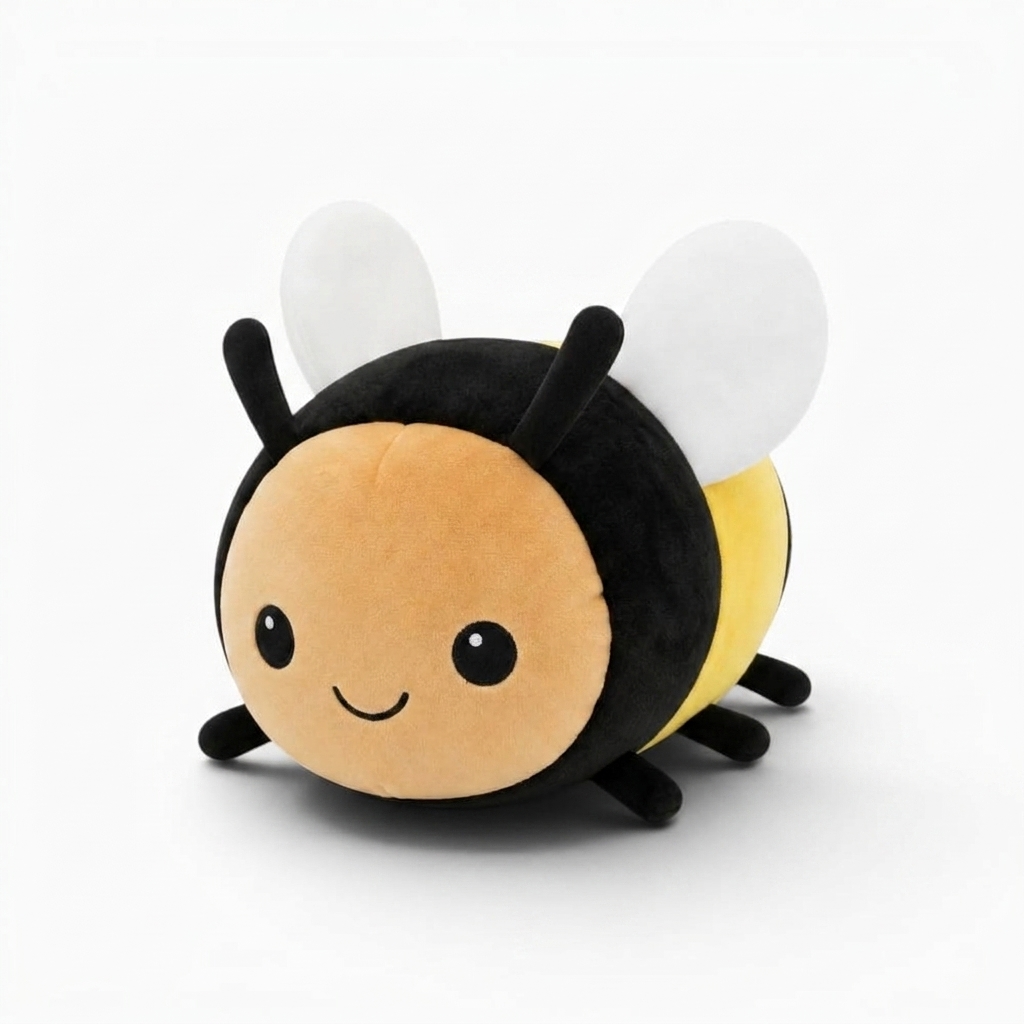 Gosedjur bi kawaii rund svart och gul