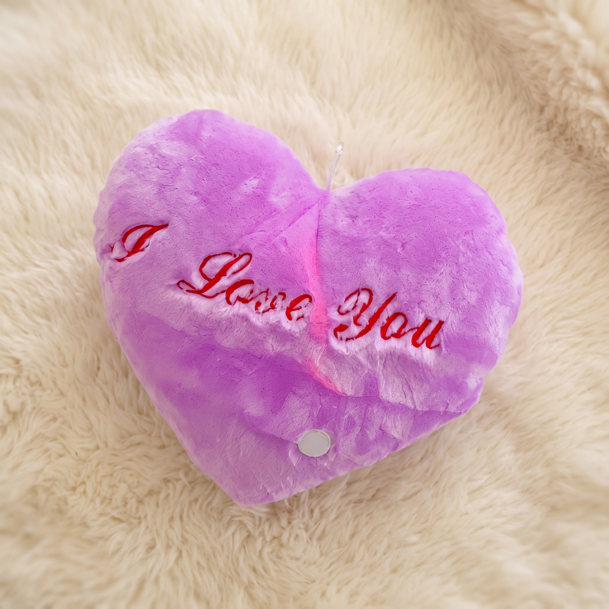 Gosedjur kudde hjärta lila I Love You