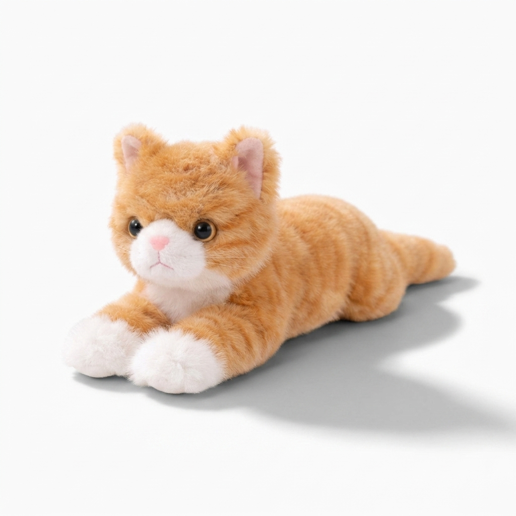 Gosedjur katt realistisk röd liggande