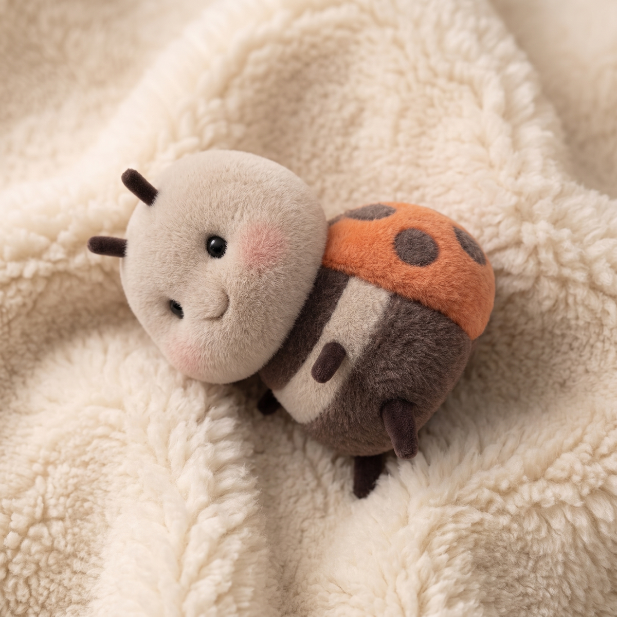 Gosedjur nyckelpiga kawaii beige och orange
