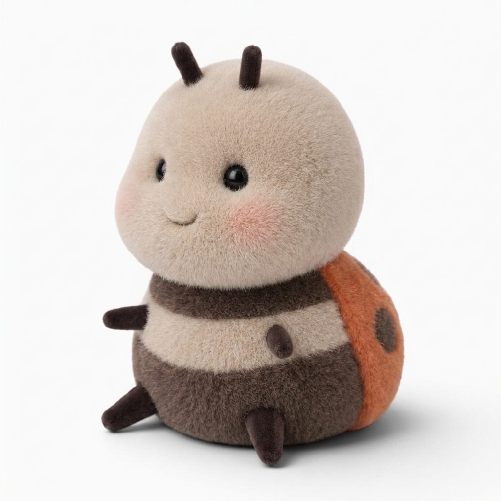 Gosedjur nyckelpiga kawaii beige och orange