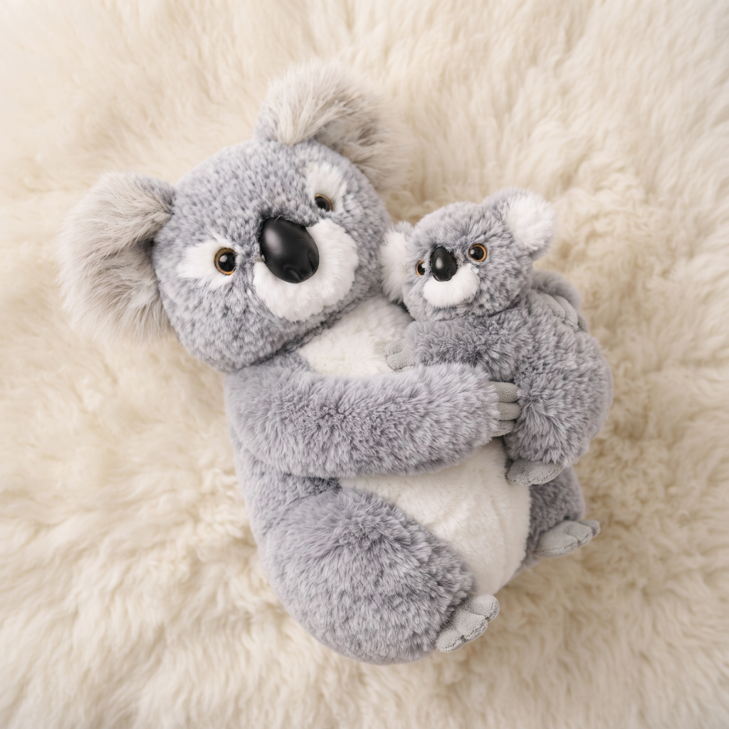 Gosedjur koala med unge gosig duo