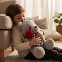 Nalle gosedjur alla hjärtans dag med röd ros