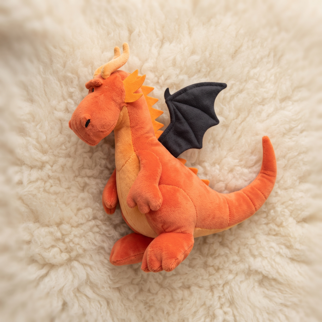 Gosedjur orange drake med svarta vingar
