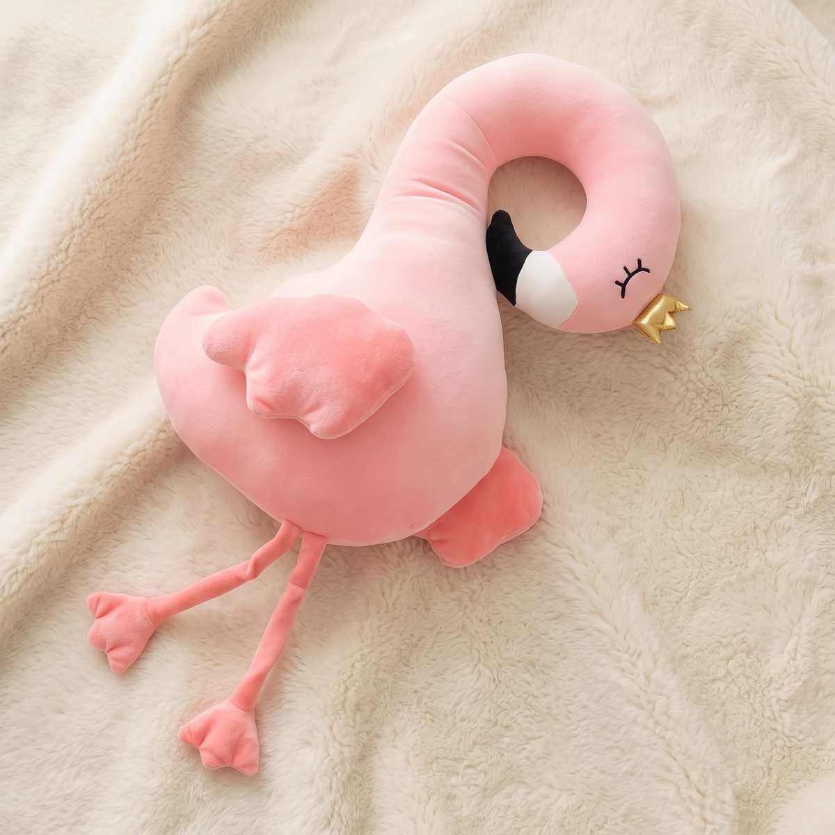 Gosedjur kudde flamingo med renhorn