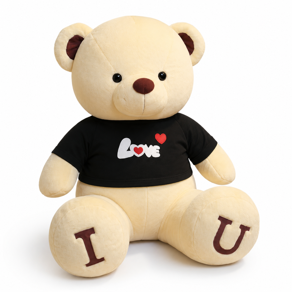 Jättestor nallebjörn gosedjur med Love t-shirt
