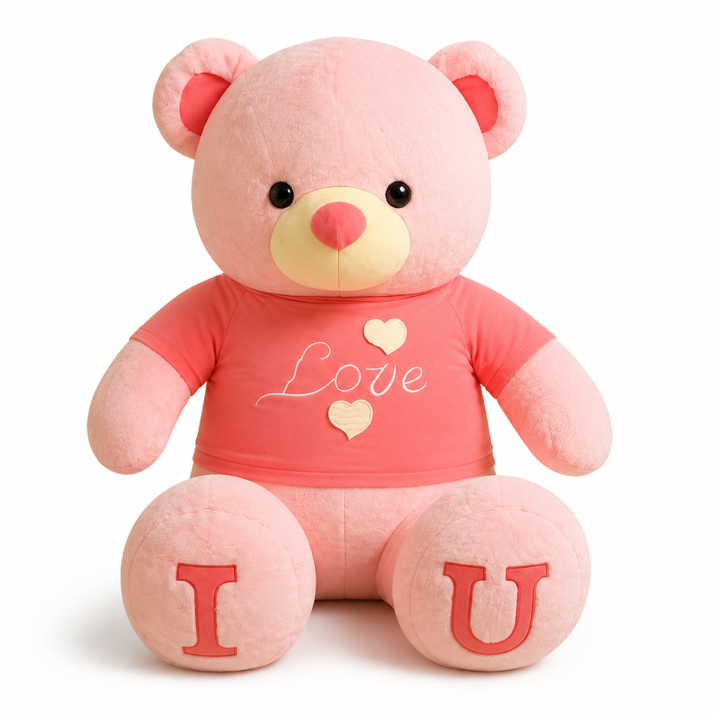 Jättestor nallebjörn gosedjur med Love t-shirt