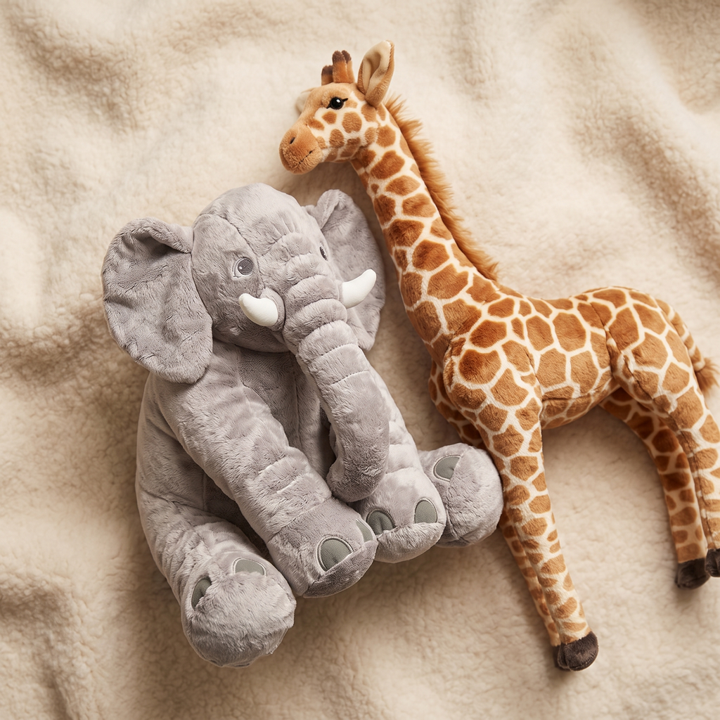 Gosedjur savannpaket elefant och giraff