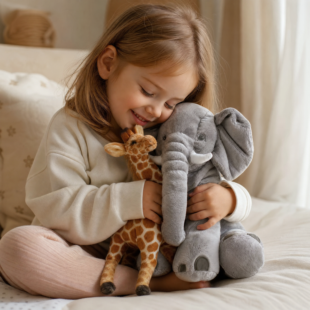 Gosedjur savannpaket elefant och giraff