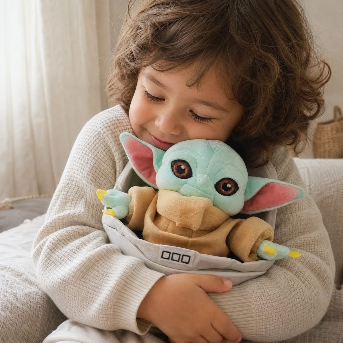 Gosedjur Baby Yoda i vagga 23 cm