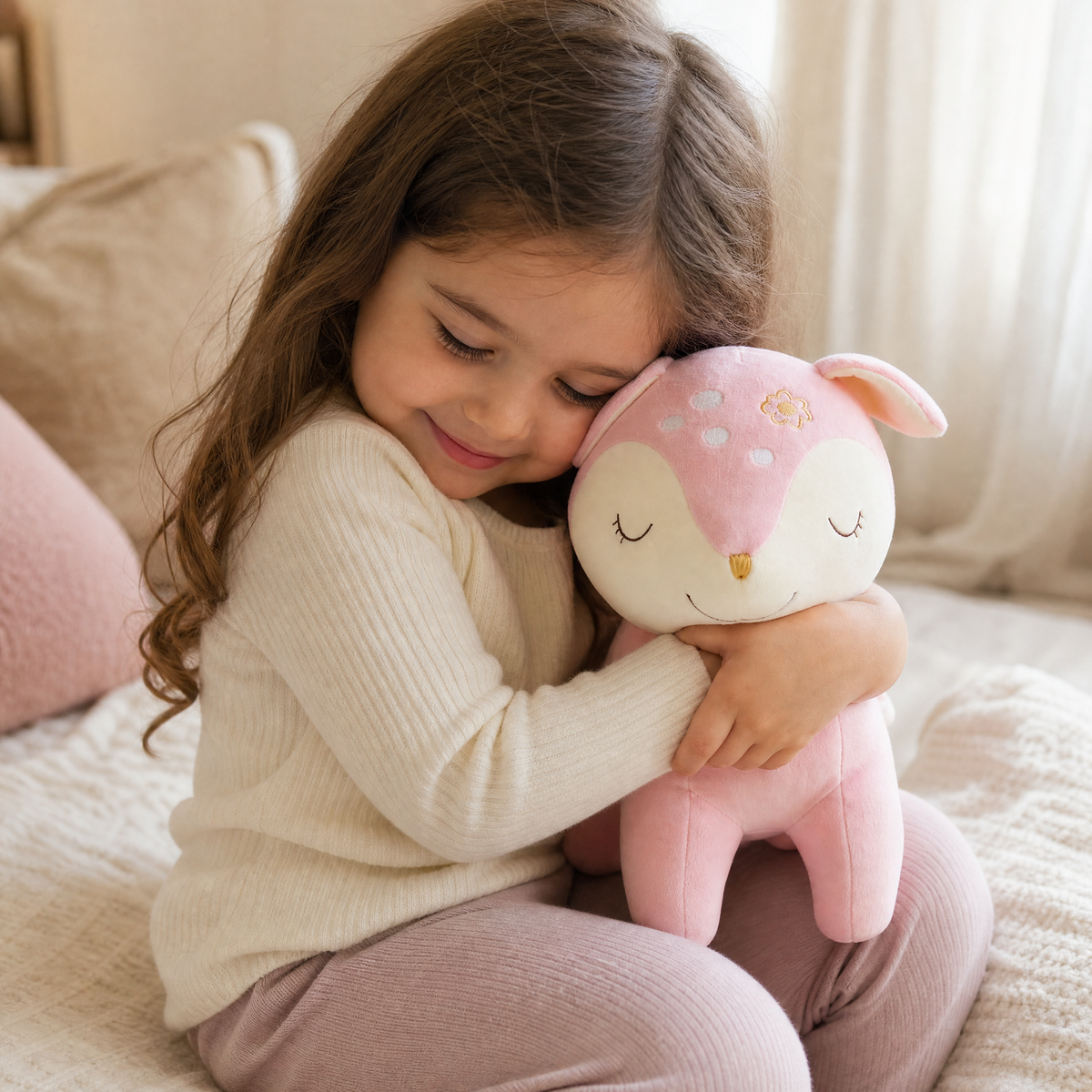 Gosedjur hind trygg 28 cm rosa eller brun
