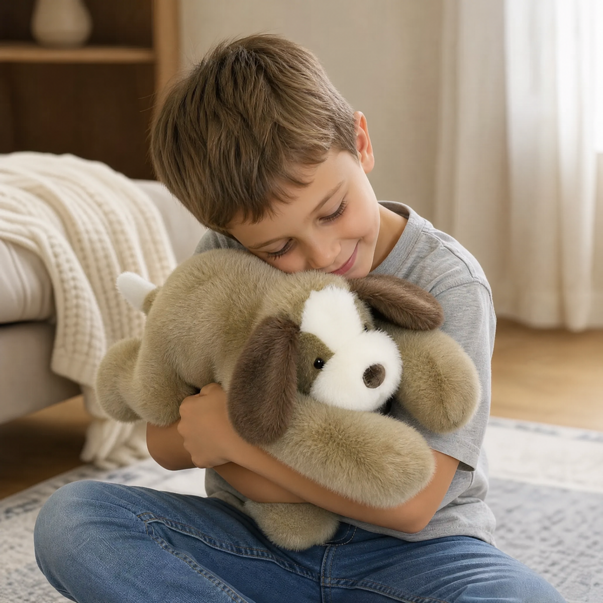 Gosedjur tyngdhund beige lugnande