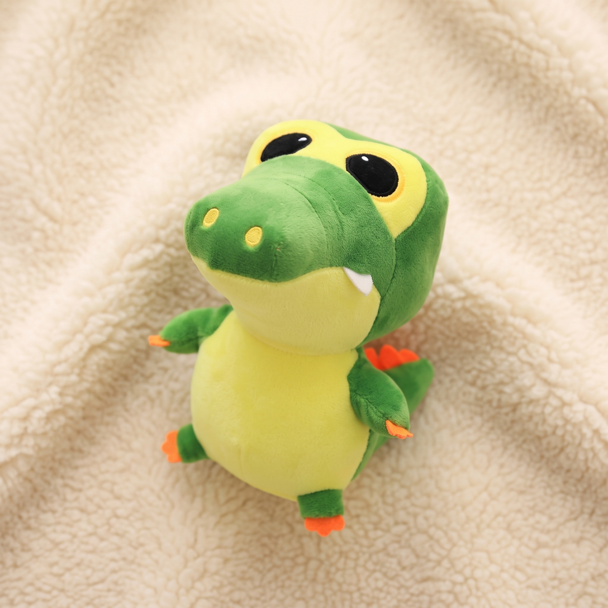 Gosedjur krokodil kawaii grön och gul