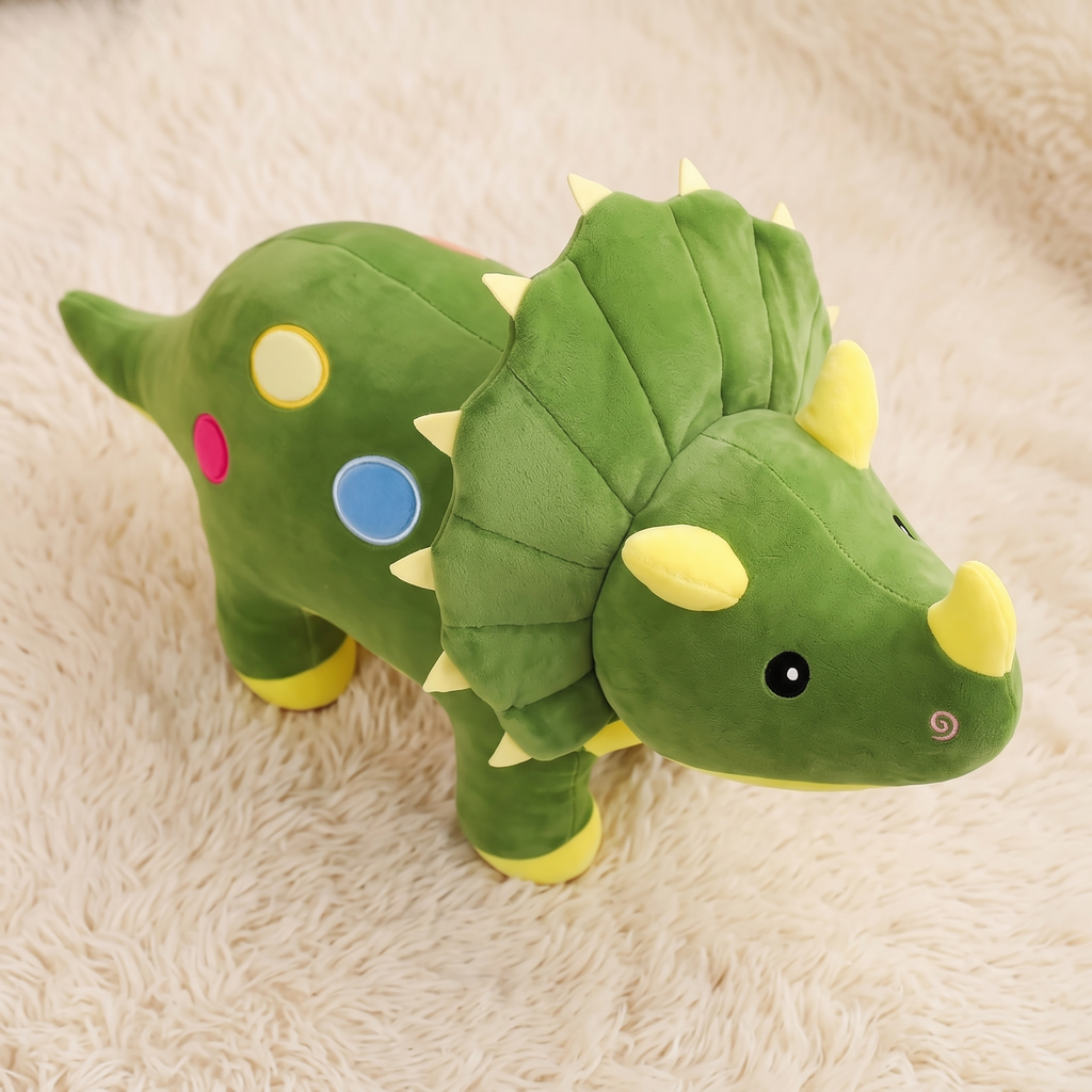 Gosedjur grön dinosaurie triceratops supermjuk