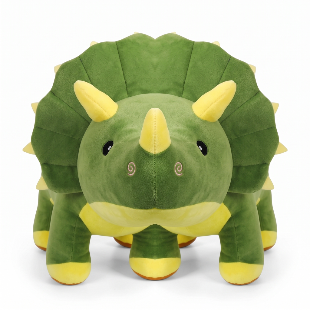 Gosedjur grön dinosaurie triceratops supermjuk
