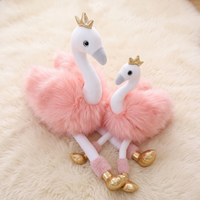 Gosedjur flamingo med guldkrona