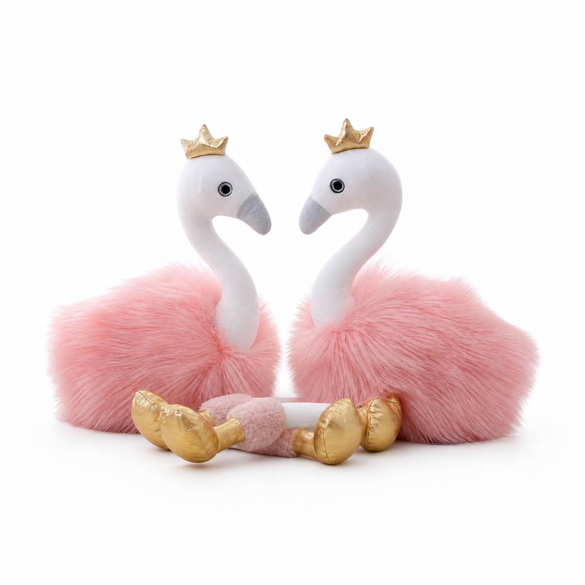 Gosedjur flamingo med guldkrona