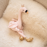 Gosedjur flamingo dansare vit tutu 35 cm