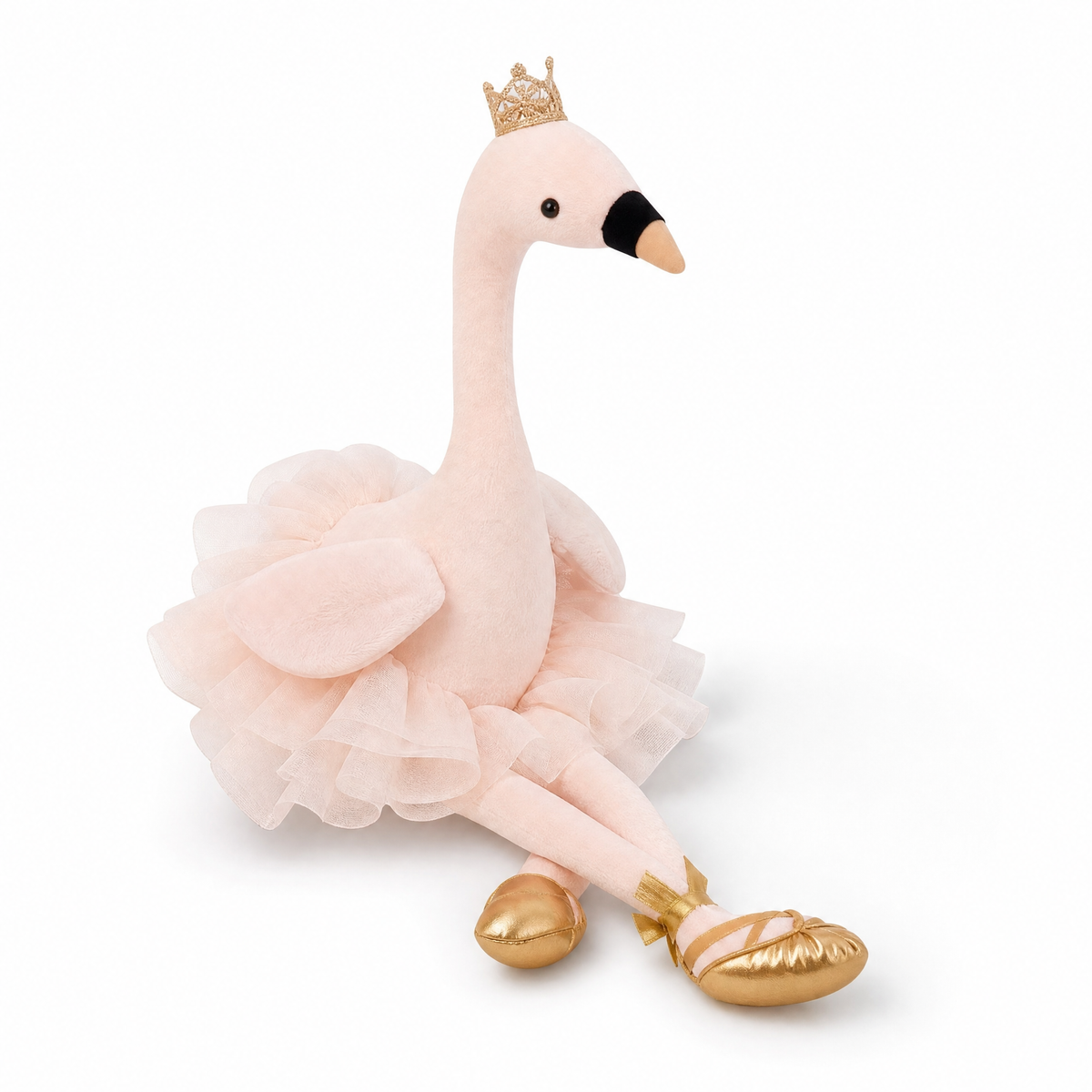 Gosedjur flamingo dansare vit tutu 35 cm
