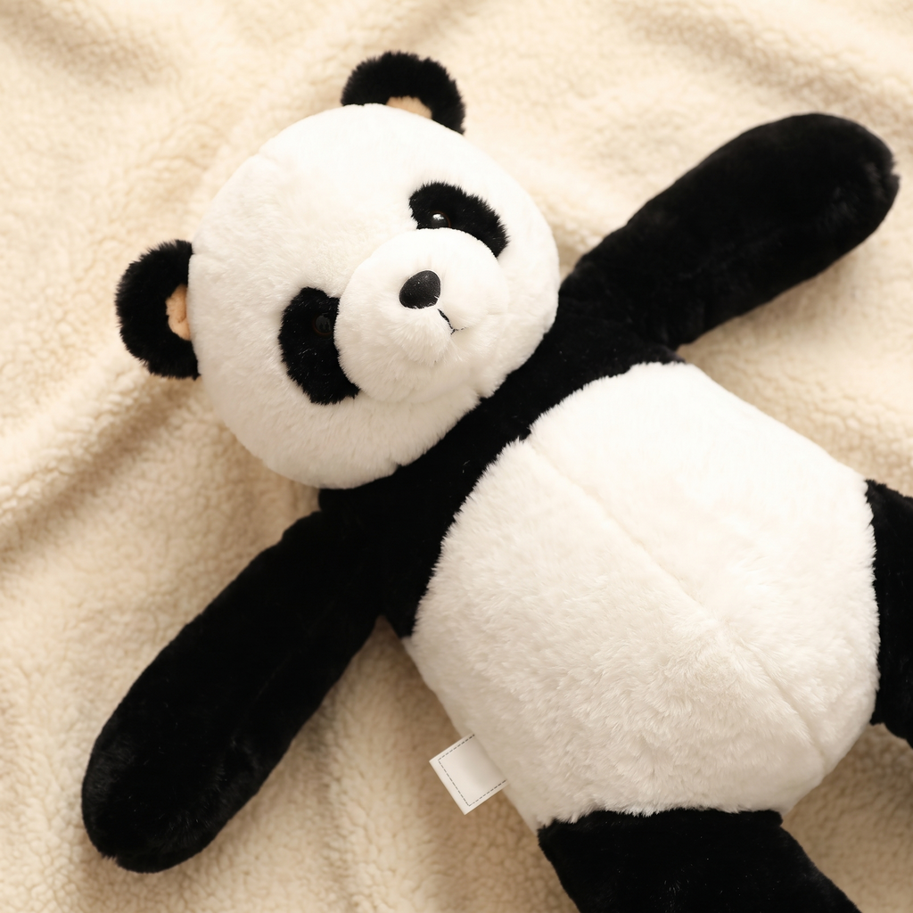 Gosedjur jättestor panda svart och vit