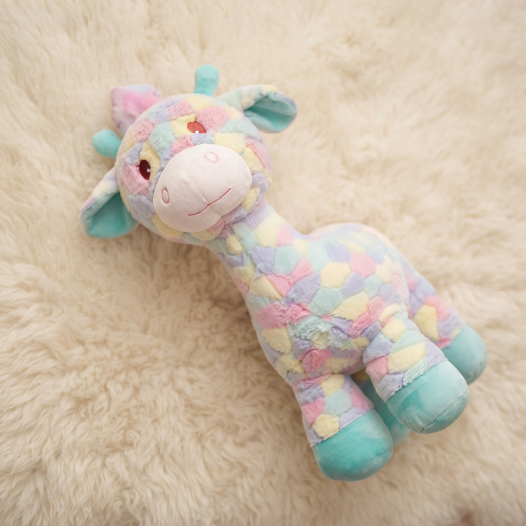 Gosedjur giraff flerfärgad regnbåge 30 cm