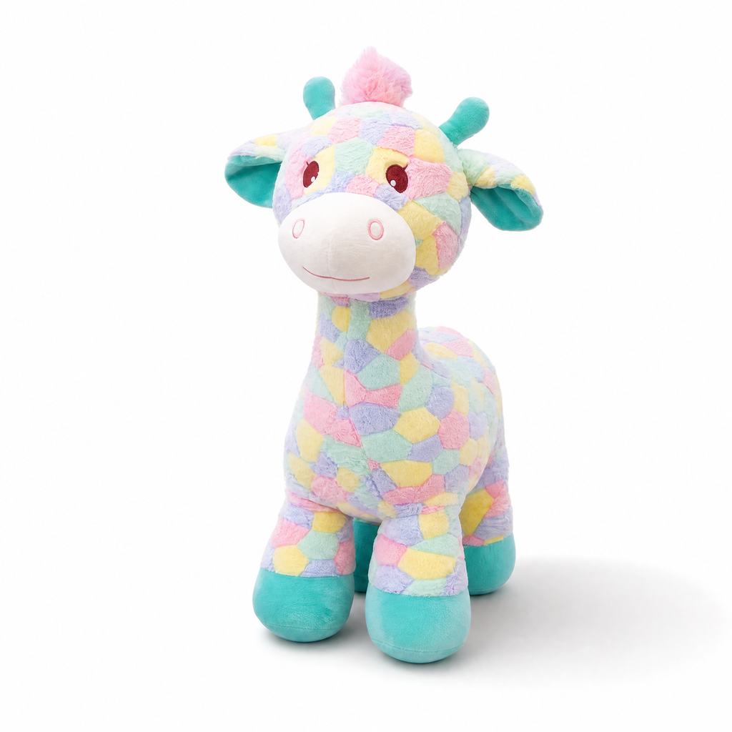 Gosedjur giraff flerfärgad regnbåge 30 cm