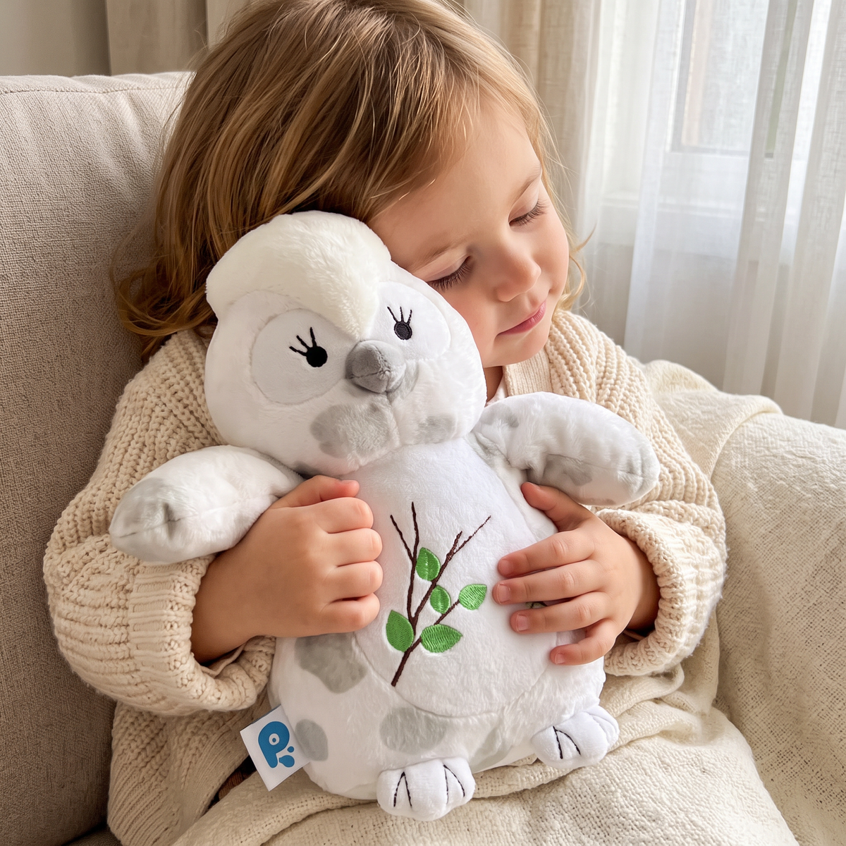 Gosedjur vit uggla kawaii 30 cm