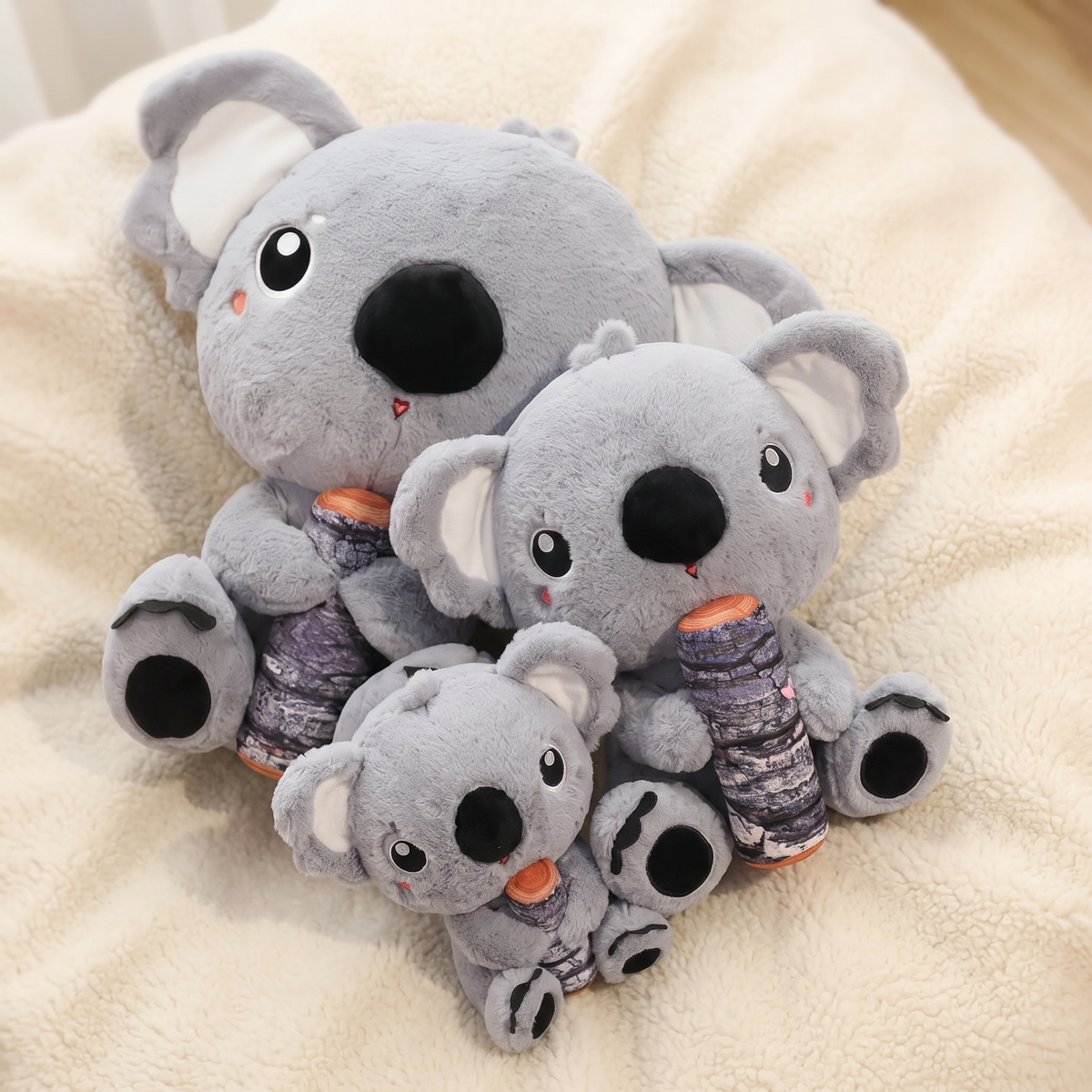 Gosedjur grå koala med bambu