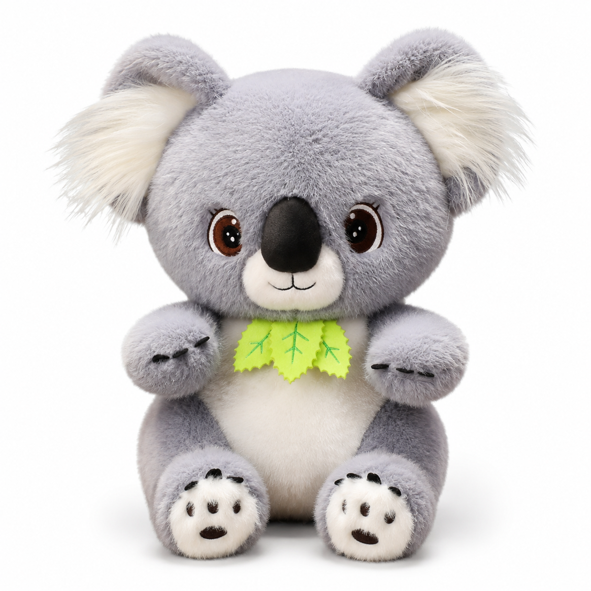 Gosedjur grå koala med eukalyptusblad