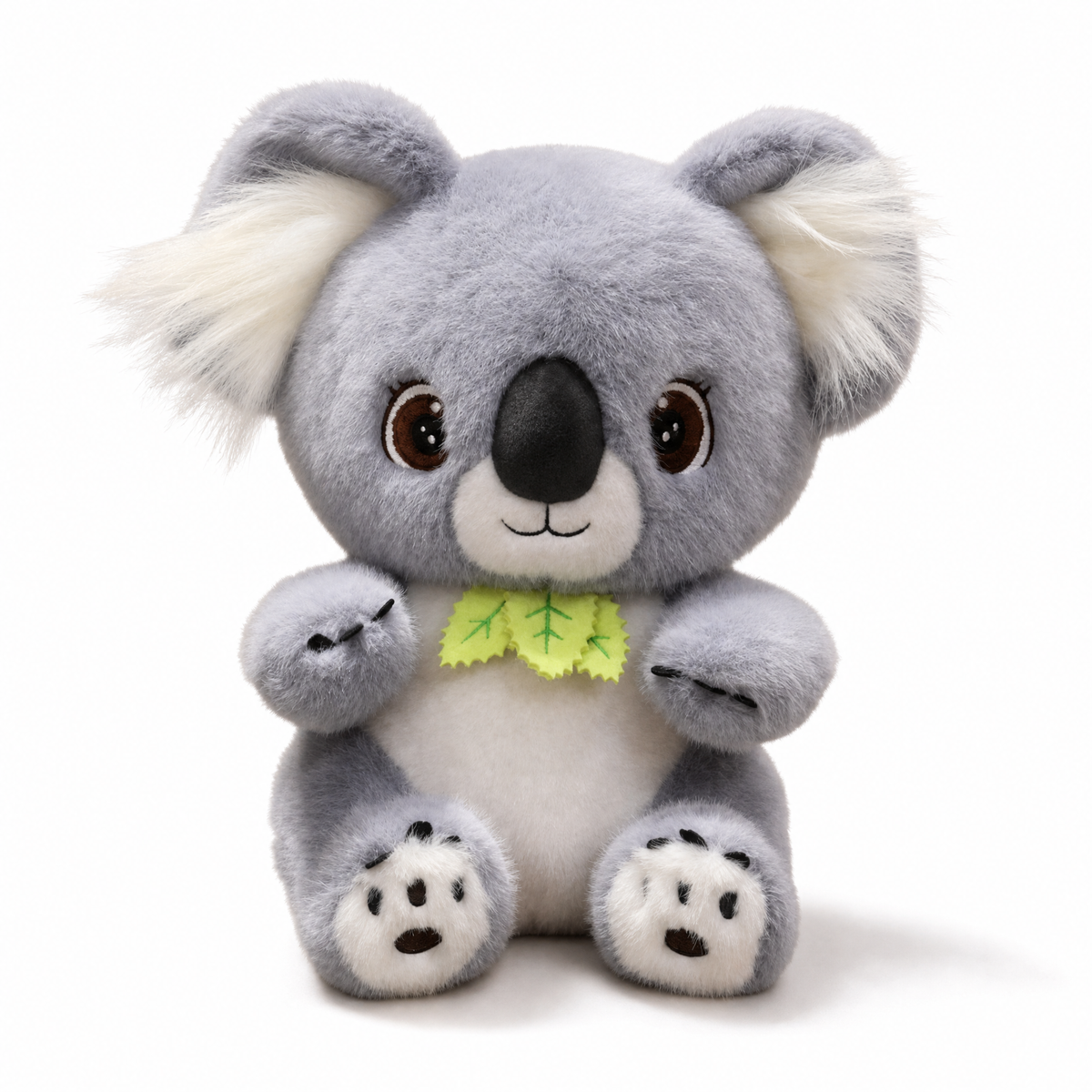 Gosedjur grå koala med eukalyptusblad
