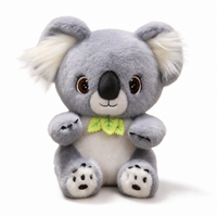 Gosedjur grå koala med eukalyptusblad