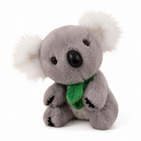 Gosedjur koala grå och vit med eukalyptusblad