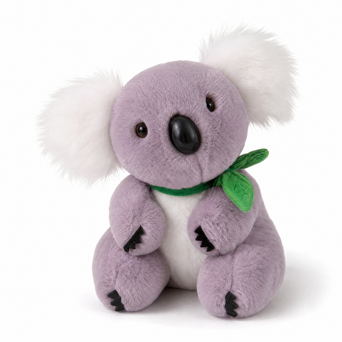 Gosedjur koala grå och vit med eukalyptusblad
